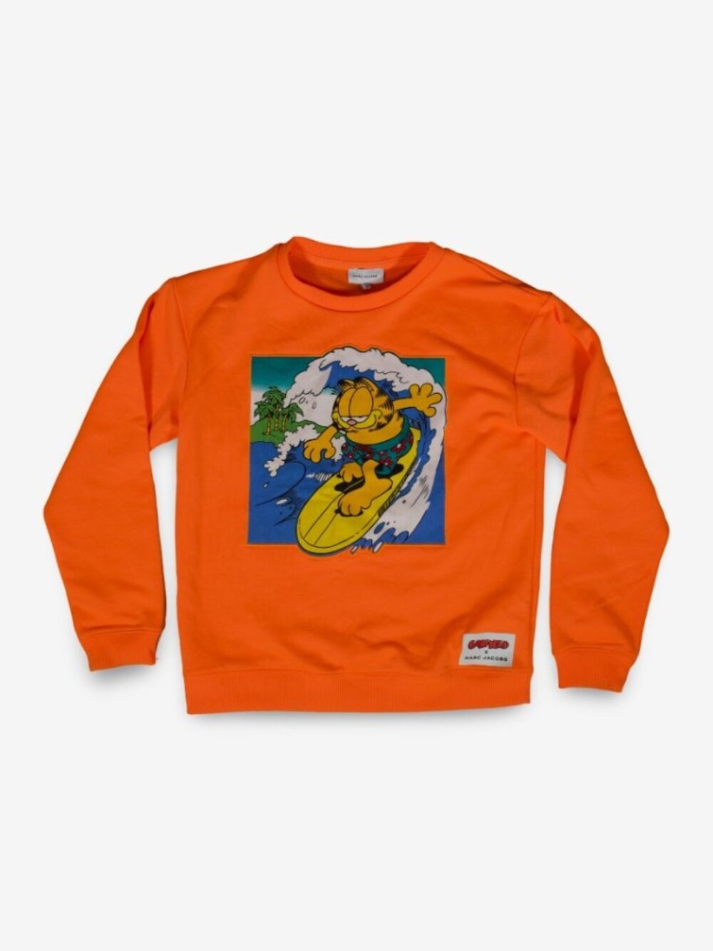 Rare Marc Jacobs X Garfield Kid's Neon Orange Surfer Sweatshirt